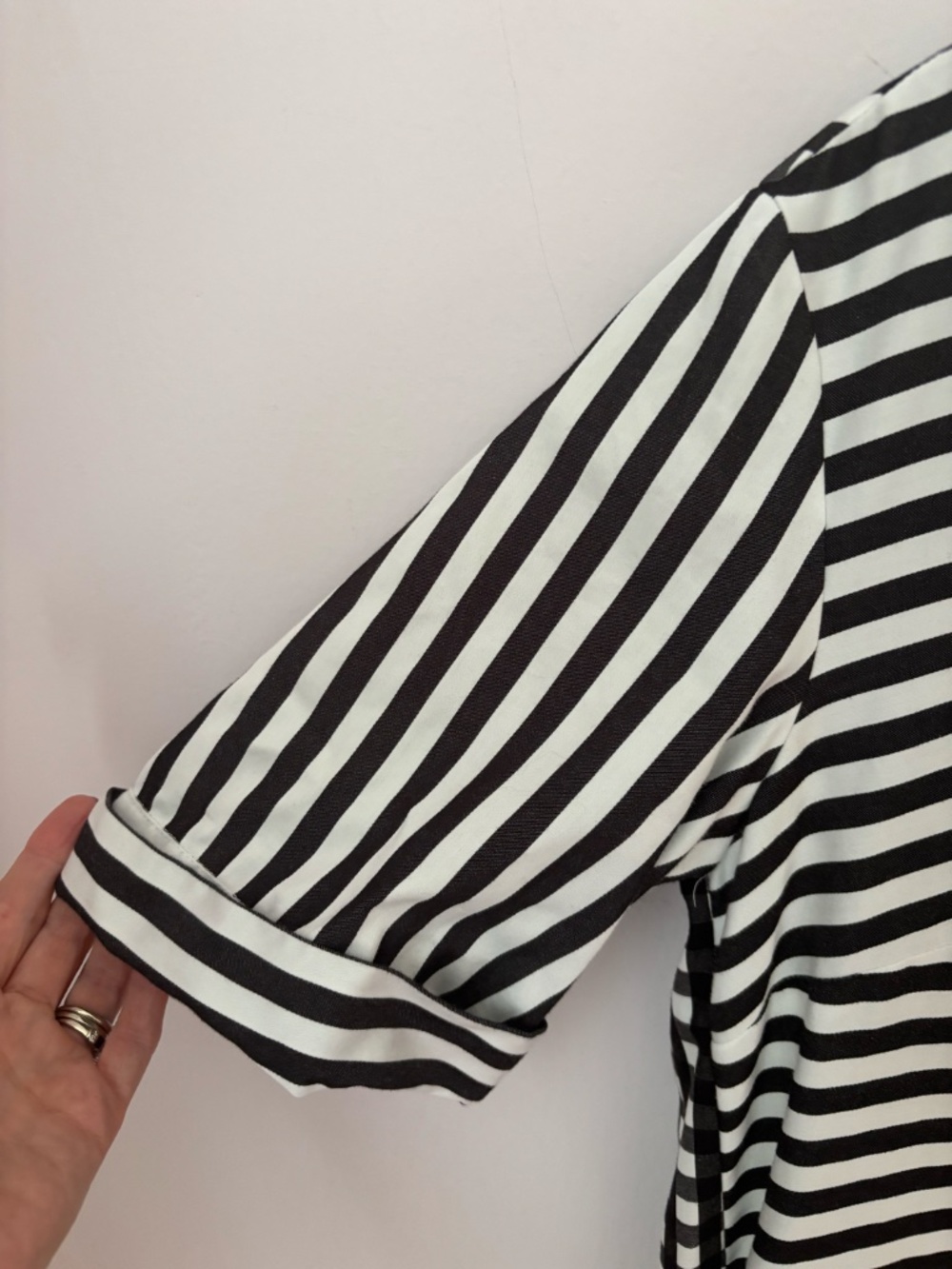 NWOT Hinson Wu "Aileen" dress black gingham stripe - medium - Picture 4 of 9
